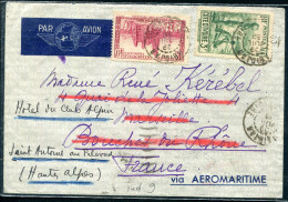 COTE D´IVOIRE - N° 118 + 129 / LETTRE AVION D'ABIDJAN LE 29/7/1939 , POUR LA FRANCE - TB - Brieven En Documenten