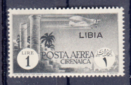 EX COLONIE / LIBIA 1941 - POSTA AEREA - FRANCOBOLLO CIRENAICA SOPRASTAMPATO - NUOVO / MNH**   SX328 - Libya