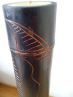 RARE HUGE SIZE Indonesian 74CM. WOODEN CANDLE HAND MADE UNIQUE NO OTHER NOT USED - Art Asiatique