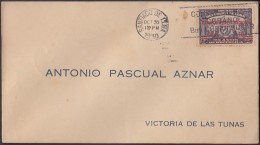 1930-PV-112 CUBA FIRT FLIGHT. 31 OCT 1930. SANTIAGO DE CUBA - TUNAS. SOBRE PASCUAL AZNAR - Poste Aérienne