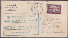 1930-PV-154 CUBA FIRT FLIGHT. 31 OCT 1930. TUNAS - HABANA. SOBRE J. BARSO. - Poste Aérienne