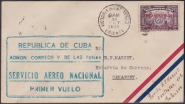 1930-PV-158 CUBA FIRT FLIGHT. 31 OCT 1930. TUNAS - CAMAGUEY. SOBRE ENRIQUE MARCET. - Poste Aérienne