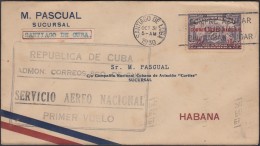 1930-PV-159 CUBA FIRT FLIGHT. 31 OCT 1930. SANTIAGO DE CUBA - HABANA. SOBRE M. PASCUAL. - Poste Aérienne