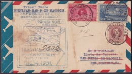 1931-PV-78 CUBA FIRT FLIGHT. 4 DIC 1931. NUEVITAS - SAN PEDRO MACORIS, DOMINICAN REP. SANTO DOMINGO. REGISTERED COVER. - Poste Aérienne