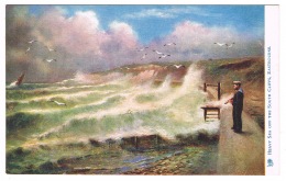 RB 1108 - Raphael Tuck Postcard - Heavy Sea Off South Cliffs & Sailor - Eastbourne Sussex - Eastbourne