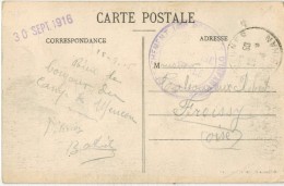 Sur CPA Camp De MEUCON Vers FROISSY Oblitération Bleue 148 E Régiment D'Infanterie Détachement Franchise Postale - Guerra De 1914-18