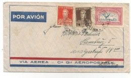 ARGENTINA - 1933 Vf AIR MAIL COVER Cie Gle AEROPOSTALE From BUENOS AIRES To HAMBURG - Reception At Back - Posta Aerea