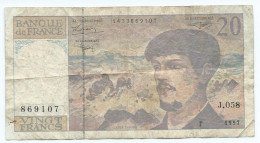 20 Francs Type Debussy 1991 - 20 F 1980-1997 ''Debussy''