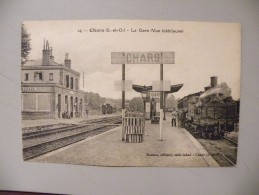 A392. CPA. 95. CHARS. La Gare. (vue Interieure)  Beau Plan Animé. Ecrite 1924 - Chars