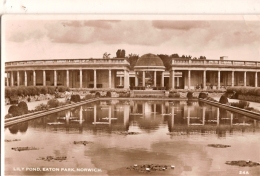 England & Used Post Card, Lily Pond, Eaton Park, Norwich Great Yarmouth, Norfolk, Berlin, Germany 1952 (7) - Norwich