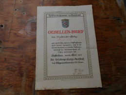 Handwerkskammer Zu Darmstadt Gesselen Brief 1926 - Old Professions