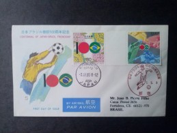 JAPAN - ENVELOPE (FDC) FRIENDSHIP CENTENARY JAPAN-BRAZIL Circulated, FOOTBALL - Brieven En Documenten
