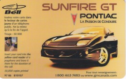 TARJETA DE CANADA DE UN COCHE SUNFIRE GT PONTIAC  DE TIRADA 50000  (BELL) CAR - Canada