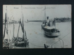 Delcampe - Ref5419 WA CPA Le Bateau D'excursion Mercure Quittant Tréport - Dieppe - P. Blin - 1919 - Unterseeboote