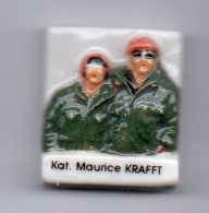 RARE Fève PERSO ALSACE - Katia & Maurice Krafft Volcanologues PFASTATT /personnages Du HAUT-RHIN - Regionen