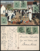 Postcard Sent To Argentina On 28/NO/1928? With Very Interesting Postage (one Of The Stamps Is Overprinted), Very... - Other & Unclassified