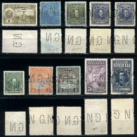 10 Varied Used Stamps, All With "GN" Perfin, Very Fine Quality! - Venezuela