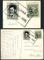 Postcard Sent From Montevideo To Argentina With Interesting Rectangular "CONCURRA AL DISPENSARIO MOVIL" Cancel, VF... - Uruguay