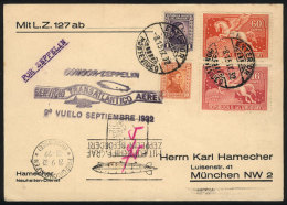 Card Flown By ZEPPELIN, Sent From Montevideo To Germany On 15/SE/1932, Excellent Quality! - Uruguay