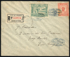 24/SE/1925 Montevideo - Rincón De Las Gallinas: First Flight, Cover Franked By Sc.C9 + Another Value, Very... - Uruguay