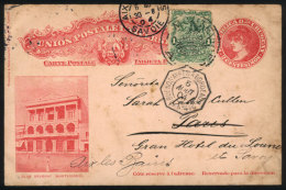 2c. Postal Card With View Of CLUB URUGUAY + Additional Postage Of 1c., Sent From Montevideo To France On... - Uruguay