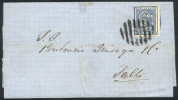 Folded Cover Franked By Sc.30 (type 78A) With Barred N°3 Cancel, Sent From Montevideo To Salto On 3/JA/1869,... - Uruguay