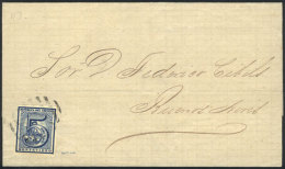 Folded Cover Franked By Sc.30 (type 47), Sent From Montevideo To Buenos Aires On 3/AU/1868, Excellent Quality! - Uruguay