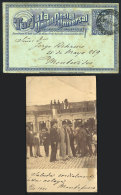 2c. Postal Card With Impression On Back Of A Photograph In Sepia Color (apparently Showing A Group Of Men On A... - Uruguay
