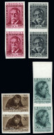 Sc.C169/C172, 1956 José Battle Y Ordónez, The 4 Airmail Values Of The Set Of 6 In IMPERFORATE PAIRS,... - Uruguay