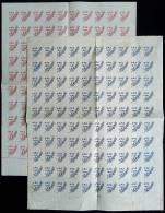 Sc.138/141, 1897 Peace (end Of The Civil War), OVERPRINT PROOFS, 2 Complete Sheets Of 100 With The Overprints... - Uruguay