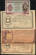 3 Old Lottery Tickets Of Spain (1893 To 1897) + Sweepstake Ticket Of Ireland, VF Quality, Nice Group! - Other & Unclassified