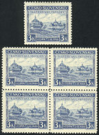 Sc.Czechoslovakia 254B (Michel 1), 1939 View Of Jasina, Block Of 4 And Single (2 Stamps In The Block Are MNH),... - Ukraine