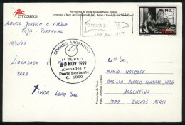 Postcard Sent To Argentina On 18/OC/1999, With Interesting Machine Cancel: "TIMOR LORO SAE CAN NOT WAIT", Topic... - Timor