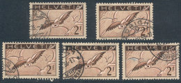 Sc.C15, 5 Used Examples, All Without Grilled Gum, Fine To Very Fine Quality, Catalog Value US$425. - Nuovi