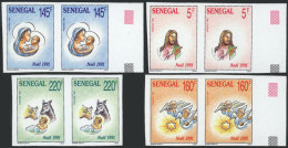 Yv.935/938, 1991 Christmas, Complete Set Of 4 Values, IMPERFORATE PAIRS, Excellent Quality! - Sénégal (1960-...)