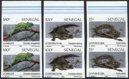 Yv.894/7 (without 895), 1991 Fauna, 3 Values Of The Set Of 4, IMPERFORATE PAIRS, VF Quality! - Sénégal (1960-...)