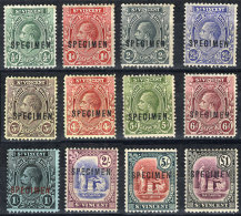 Sc.104/116 (without 113), 1913 Set Of 12 Values (without 1S. Bistre Of 1913), All With SPECIMEN Ovpt., Mint No Gum,... - St.Vincent (1979-...)