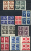 Lot Of Unmounted Blocks Of 4 Surcharged In 1952/3, All Of Excellent Quality, Very Fresh, Impeccable. Scott Catalog... - Altri & Non Classificati