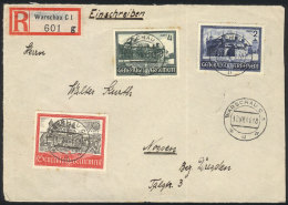 Michel 63/65, The Set Of 3 Values On A Front Of Registered Cover Sent From Warschau To Nossen On 12/JUL/1941. - Sonstige & Ohne Zuordnung