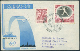 4/NO/1956 Cover Sent To Australia On The Special Flight For The OLYMPIC GAMES From Warzawa To Melbourne, VF! - Autres & Non Classés