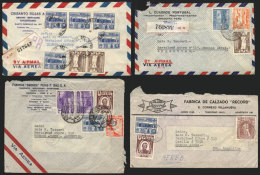 More Than 80 Covers Sent To Argentina In The 1940s And 1950s, Many With Nice Commercial Cachets, Some Good... - Perù