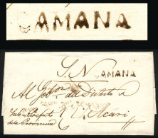 Undated Folded Cover Sent To Jagui, With Black CAMANA Mark Very Well Applied, VF Quality! - Pérou