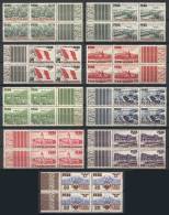 Yvert 87/95, 1951 UPU 75 Years, Compl. Set Of 9 Values In Mint Never Hinged Blocks Of 4, VF! - Peru