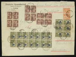 Yvert 61, 1938 10S. Crypt Of The Heroes, 20 Examples (blocks Of 6 And 14) + 60 X12 + 53 X2, On A Large Registered... - Pérou