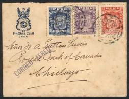 Yvert 271/2 + A.3, 1932 Piura 400th Anniv., Complete Set Of 3 Values On A Cover Flown From Lima To Chiclayo On... - Perù