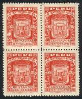 Yvert 3, 1932 Piura 400th Anniv., Mint Never Hinged BLOCK OF 4 (one Example Lightly Hinged), Very Fine Quality, One... - Pérou