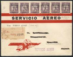 Yvert 1, Cover Sent From Lima To Buenos Aires On 24/FE/1930 (arrival 3/MAR), Franked By 6 Stamps With FORGED... - Pérou