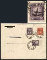 Yvert 1a, "El Marinerito", 1927 50c. INVERTED OVERPRINT Variety + Other Values, Franking An Airmail Cover Sent From... - Perù