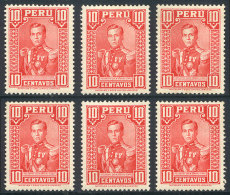 Sc.310, 6 Examples, Mint Lightly Hinged, Fine To Very Fine General Quality, Catalog Value US$165. - Perù
