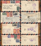9 Covers Sent To Argentina Between 1943 And 1944, Very Nice Postages, ALL With Censor Marks, Very Fine Quality, Lot... - Panama